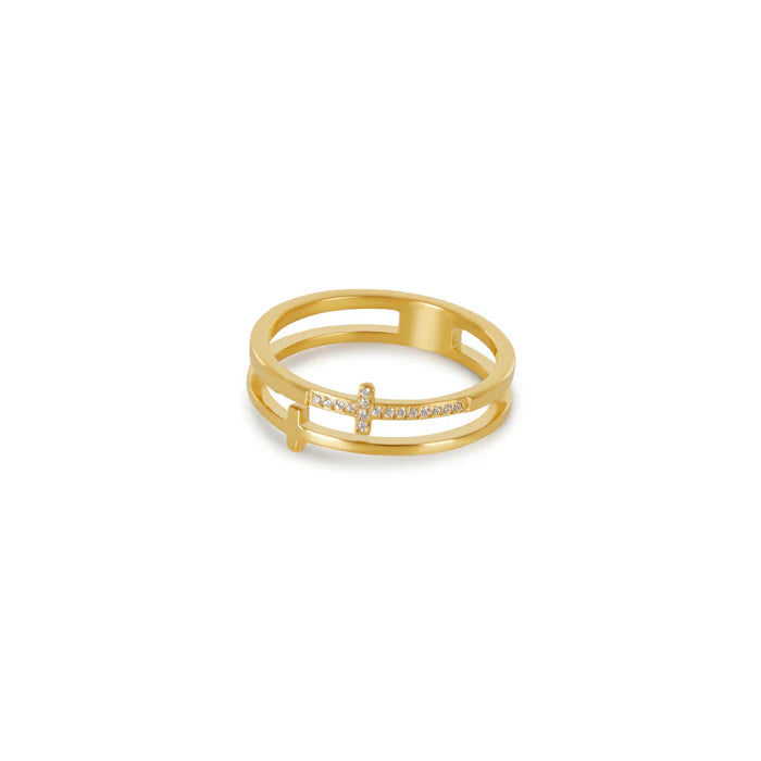 Anel Faith Banhado em Ouro 18K