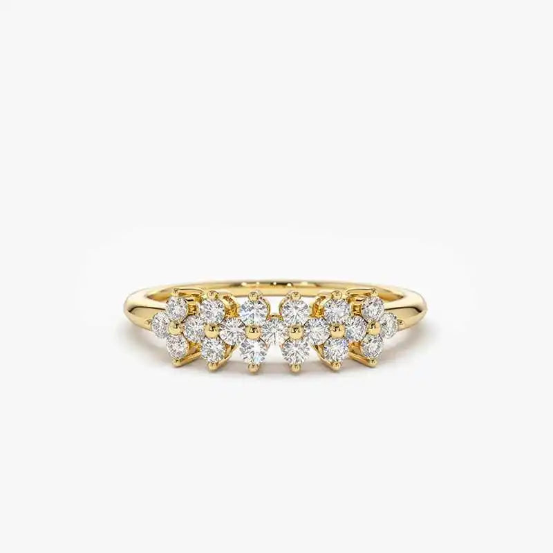 Anel Élise Banhado em Ouro 14k