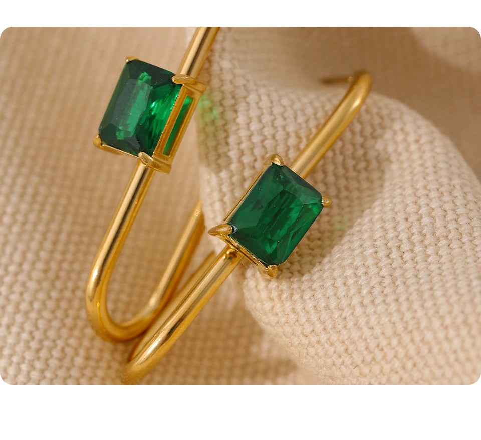 Brinco Zafira Crystal Banhado em Ouro 18k