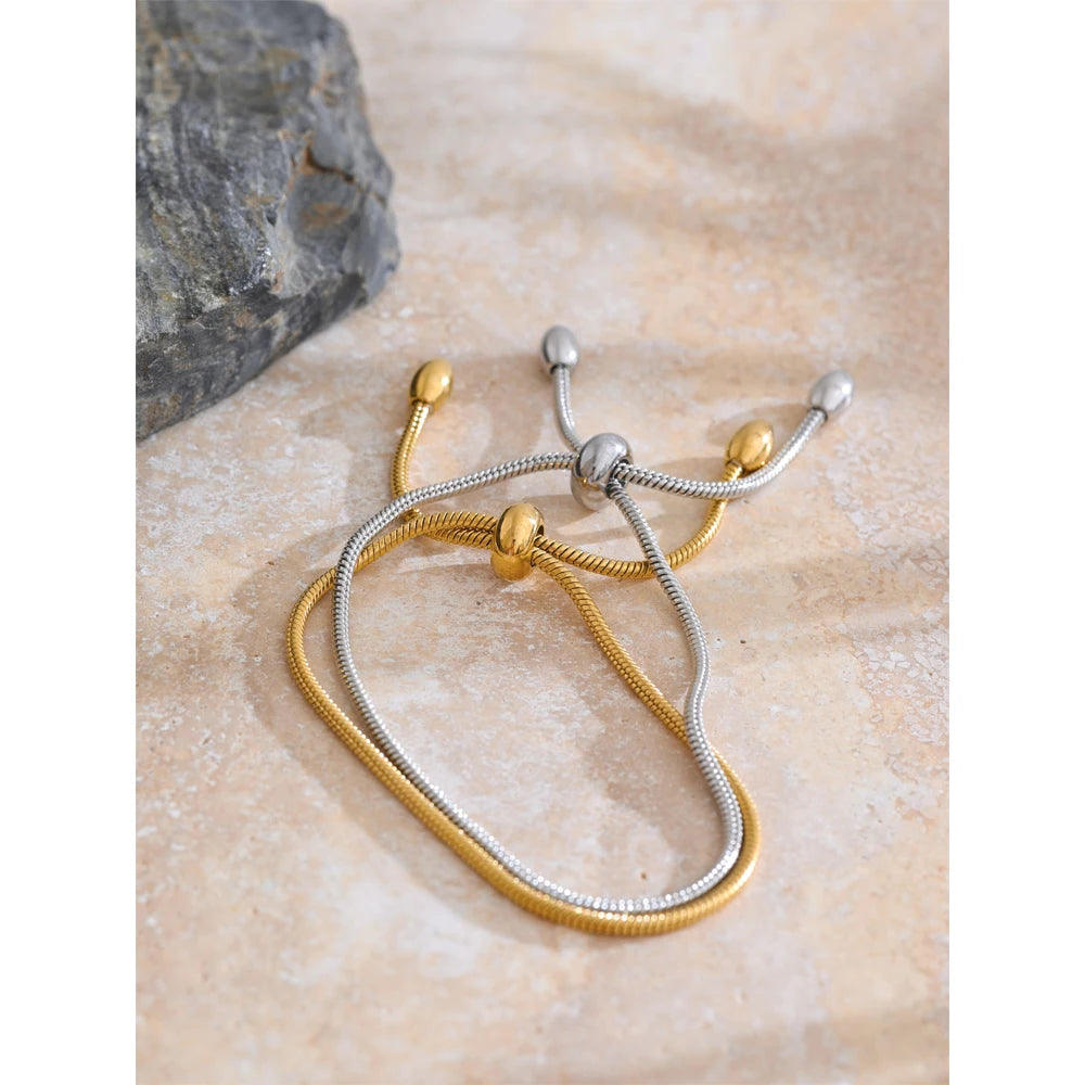 Pulseira Riviera Ajustável Banhada em Ouro 18k