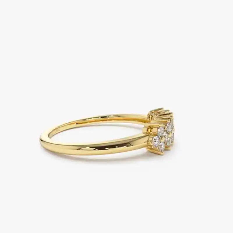 Anel Élise Banhado em Ouro 14k