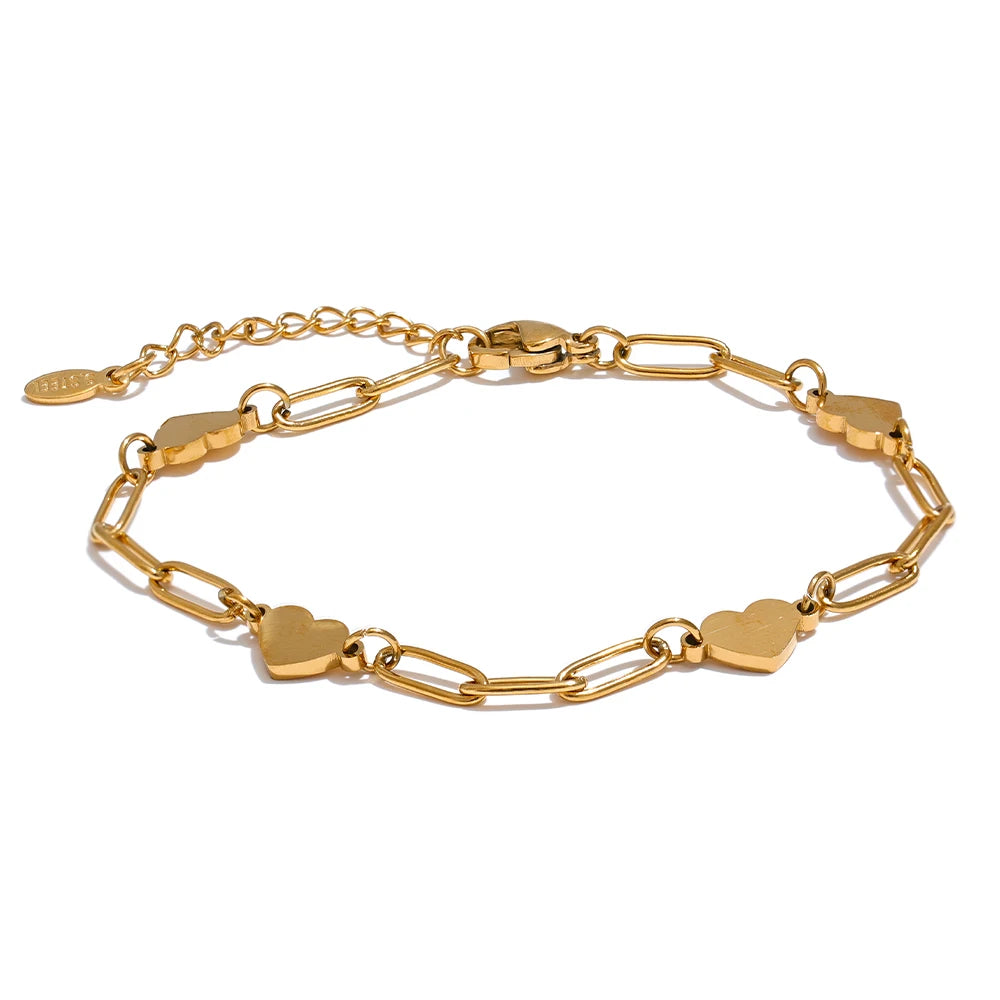Pulseira Maitê Heart Banhada em Ouro 18k