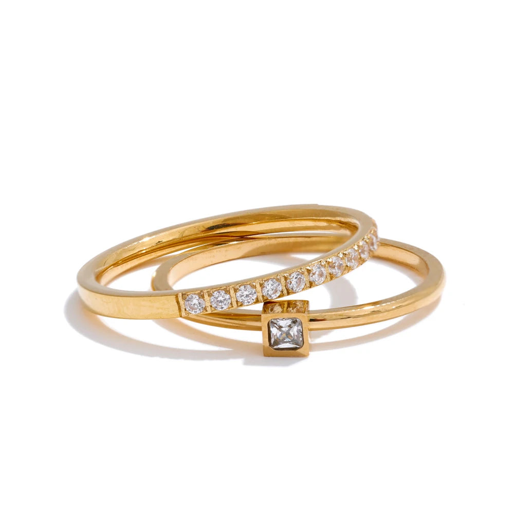 Anel Solenne Duo Banhado em Ouro 18k