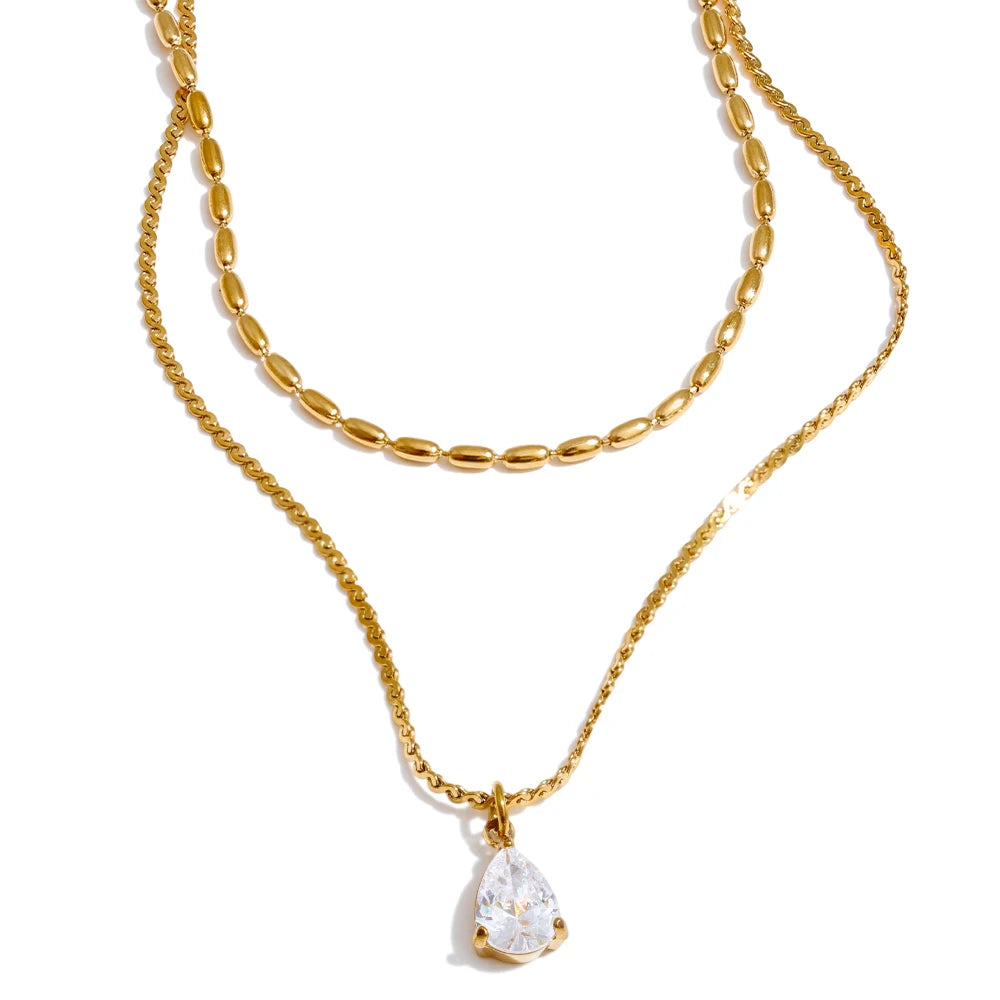 Colar Pure Shine Duplo Banhado em Ouro 18k