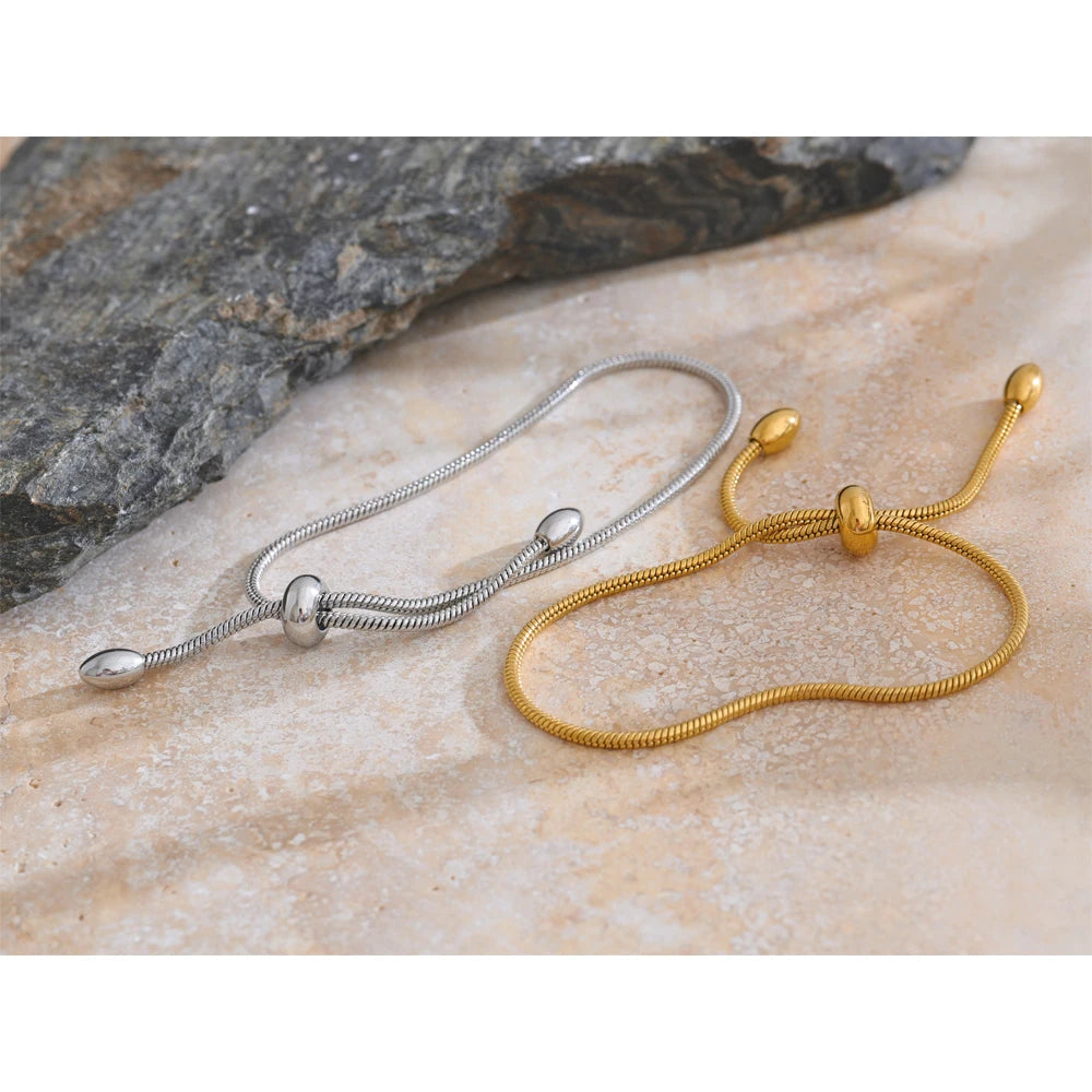 Pulseira Riviera Ajustável Banhada em Ouro 18k