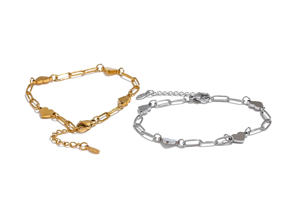 Pulseira Maitê Heart Banhada em Ouro 18k