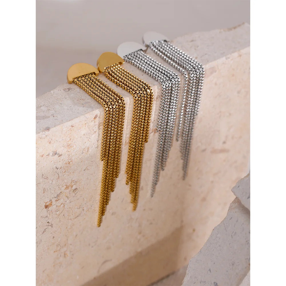 Brinco Éclipse Tassel Banhado em Ouro 18k