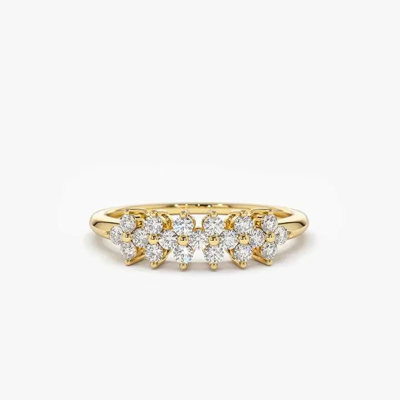 Anel Élise Banhado em Ouro 14k