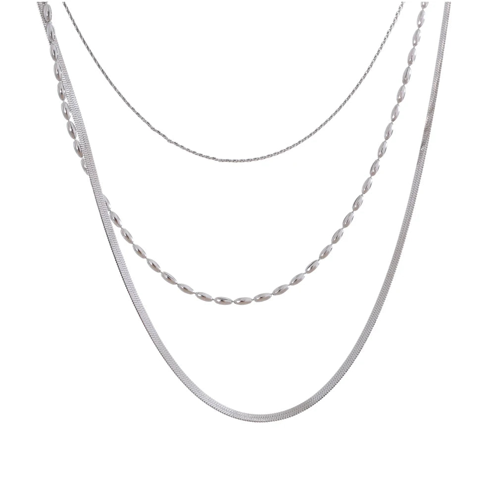 Colar Celeste Camadas Banhado em Ouro 18k