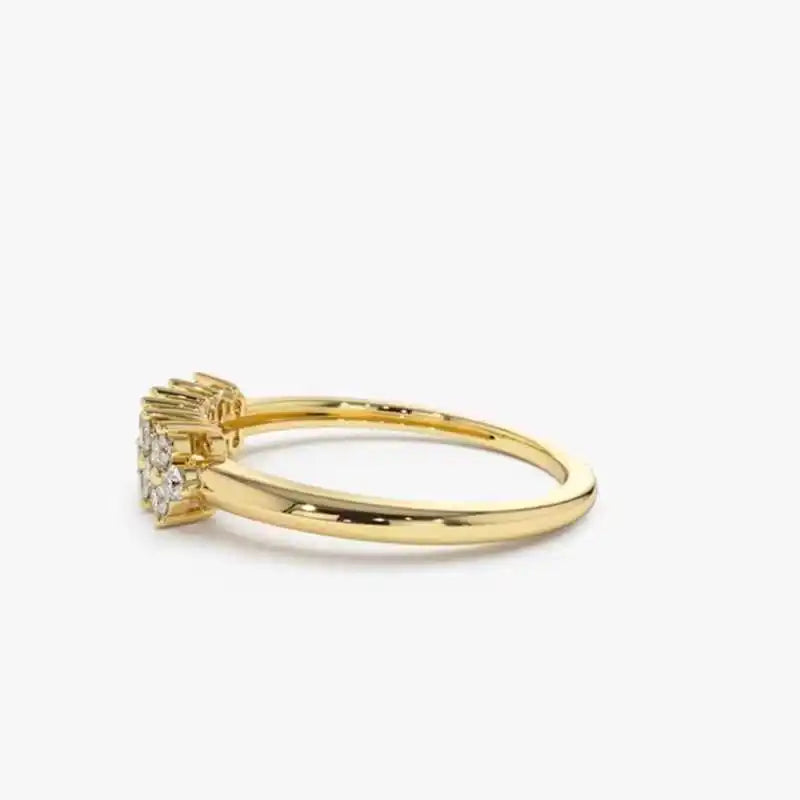 Anel Élise Banhado em Ouro 14k