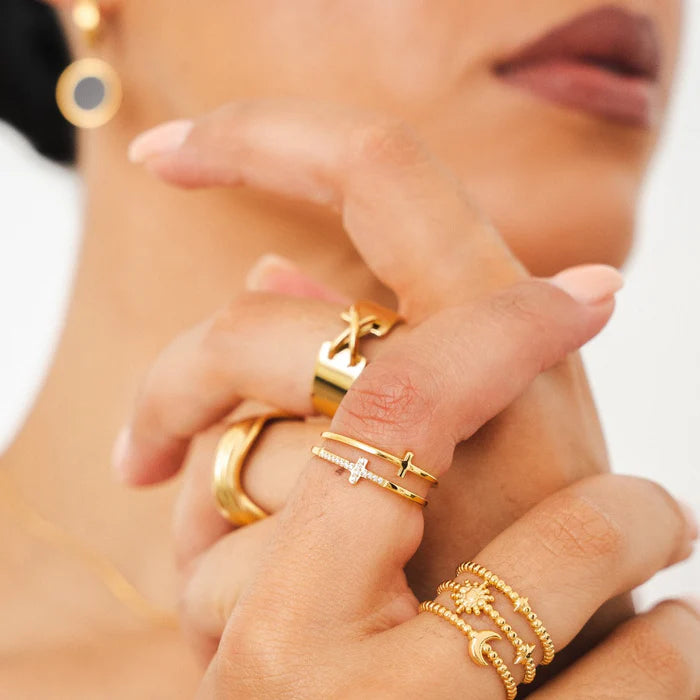 Anel Faith Banhado em Ouro 18K