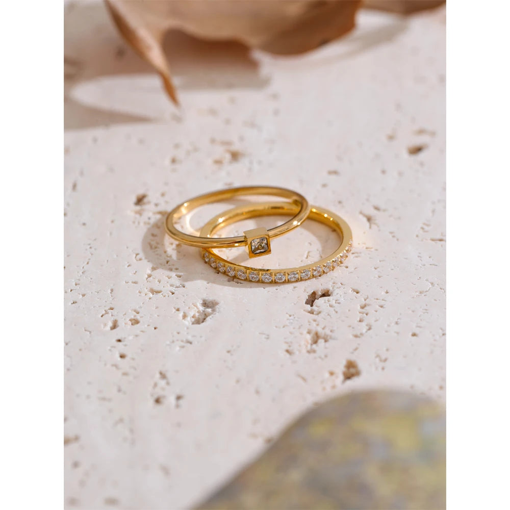 Anel Solenne Duo Banhado em Ouro 18k