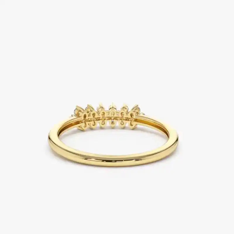 Anel Élise Banhado em Ouro 14k