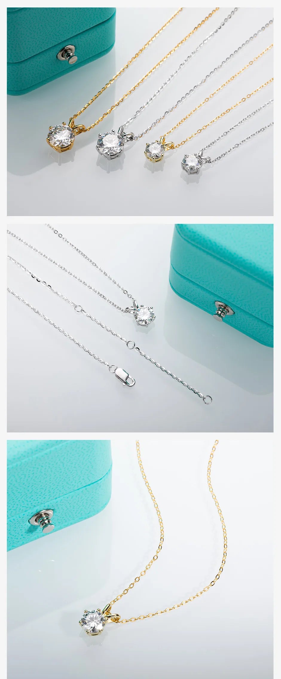 Colar Solitário Celeste Moissanite