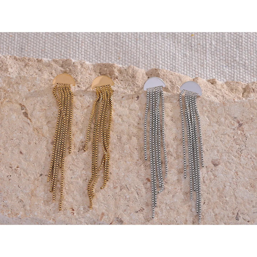 Brinco Éclipse Tassel Banhado em Ouro 18k