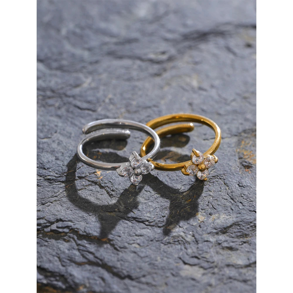 Anel Bellarose Flower Banhado em Ouro 18k