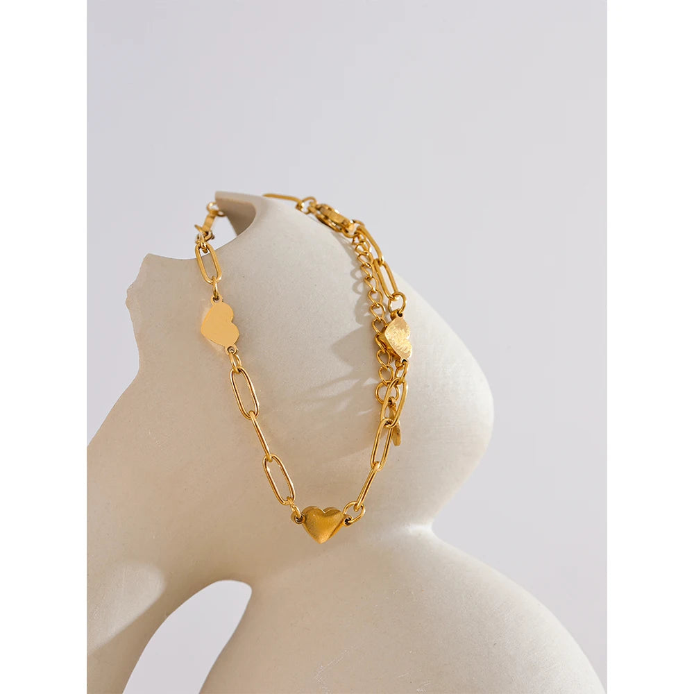 Pulseira Maitê Heart Banhada em Ouro 18k