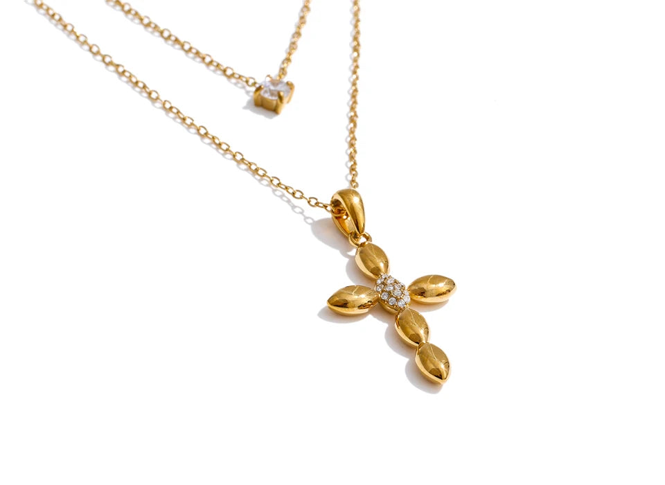 Colar Sainte Croix Banhado em Ouro 18k