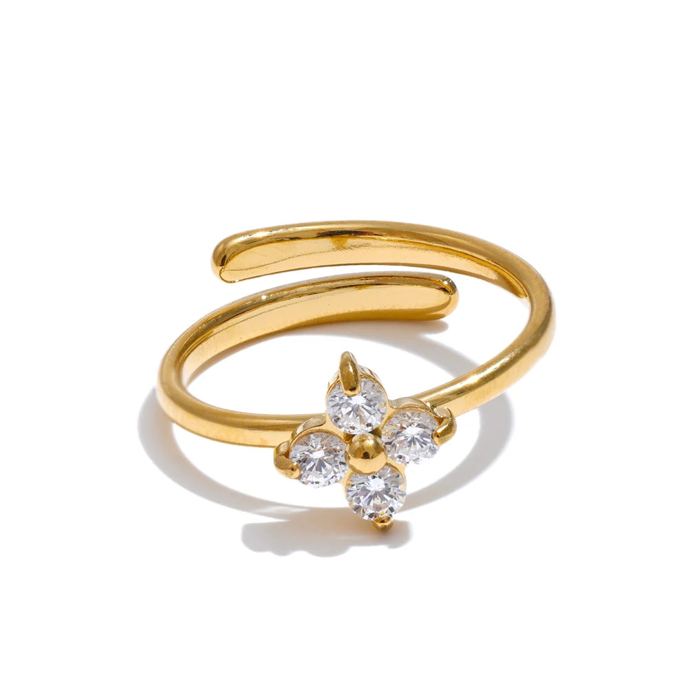 Anel Bellarose Flower Banhado em Ouro 18k